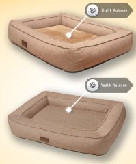 Bannermen Pet Togo Visko Süngerli Omurga Dostu Birinci Sınıf Kedi ve Köpek Yatağı XL - Stone