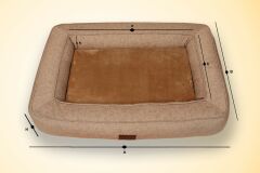 Bannermen Pet Togo Visko Süngerli Omurga Dostu Birinci Sınıf Kedi ve Köpek Yatağı M - Tabacco