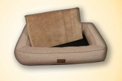 Bannermen Pet Togo Visko Süngerli Omurga Dostu Birinci Sınıf Kedi ve Köpek Yatağı XL - Tabacco