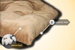 Bannermen Pet Porto Boncuk Elyaflı Birinci Sınıf Kedi Ve Köpek Yatağı L - Bej