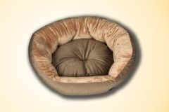 Bannermen Pet Riga Boncuk Elyaflı Birinci Sınıf Kedi ve Köpek Yatağı L - Bej