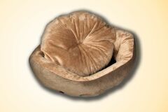 Bannermen Pet Riga Boncuk Elyaflı Birinci Sınıf Kedi ve Köpek Yatağı L - Bej