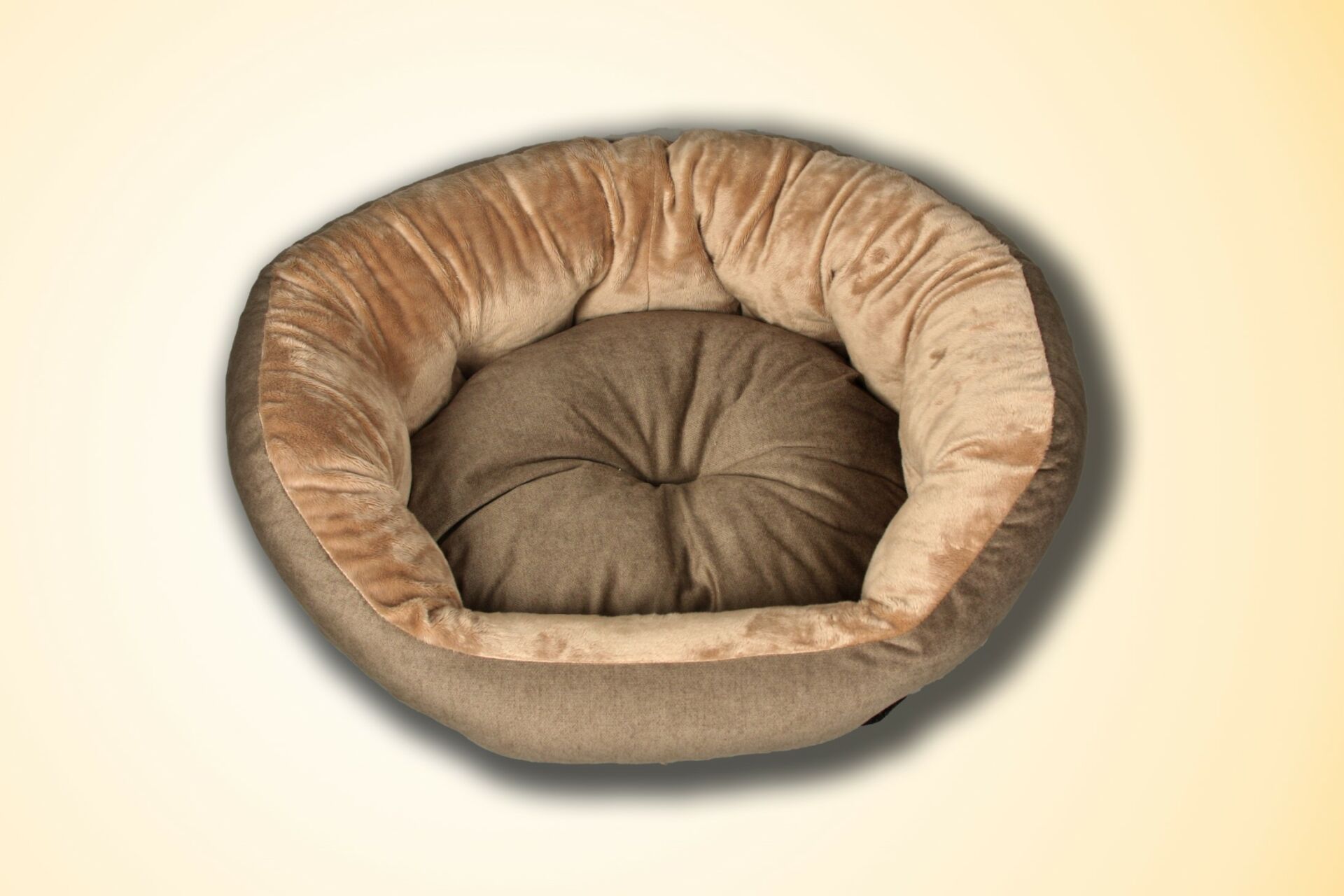 Bannermen Pet Riga Boncuk Elyaflı Birinci Sınıf Kedi ve Köpek Yatağı M - Bej