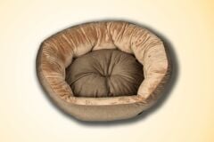 Bannermen Pet Riga Boncuk Elyaflı Birinci Sınıf Kedi ve Köpek Yatağı M - Bej