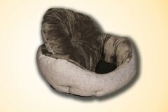 Bannermen Pet Riga Boncuk Elyaflı Birinci Sınıf Kedi ve Köpek Yatağı M - Gri