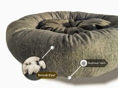 Bannermen Pet Luanda Boncuk Elyaflı Birinci Sınıf Kedi Ve Köpek Yatağı L - Gri