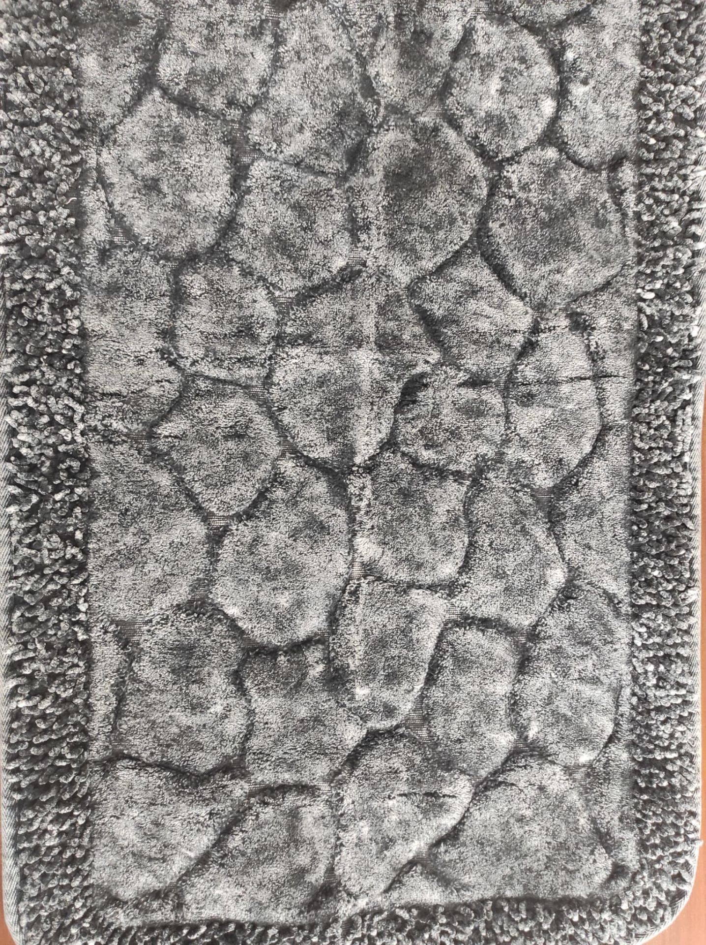 Conforde Macoroni Eskitme Yüzde Yüz Pamuk 2 li Banyo Paspas Seti Taş - Antrasit