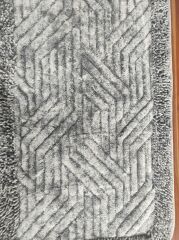 Conforde Macoroni Eskitme Yüzde Yüz Pamuk 2 li Banyo Paspas Seti Çizgi - Açık Gri