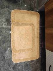 Conforde Macoroni Eskitme Yüzde Yüz Pamuk 2 li Banyo Paspas Seti Osmanlı - Bej