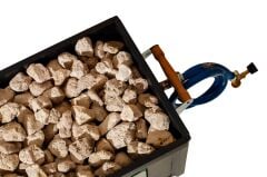 Simline Lav Taşlı Cam Fırınlı Tüplü Büyük Boy Mangal 52,5 cm