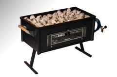 Simline Lav Taşlı Cam Fırınlı Tüplü Büyük Boy Mangal 52,5 cm