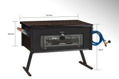 Simline Lav Taşlı Cam Fırınlı Tüplü Büyük Boy Mangal 52,5 cm