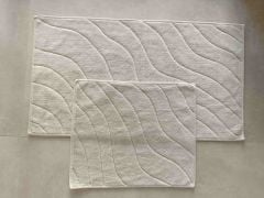 Conforde Yüzde Yüz Pamuk 2 li Banyo Paspas Seti Dalga - Vizon