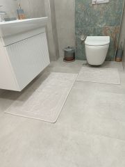 Conforde Yüzde Yüz Pamuk 2 li Banyo Paspas Seti Taş - Vizon