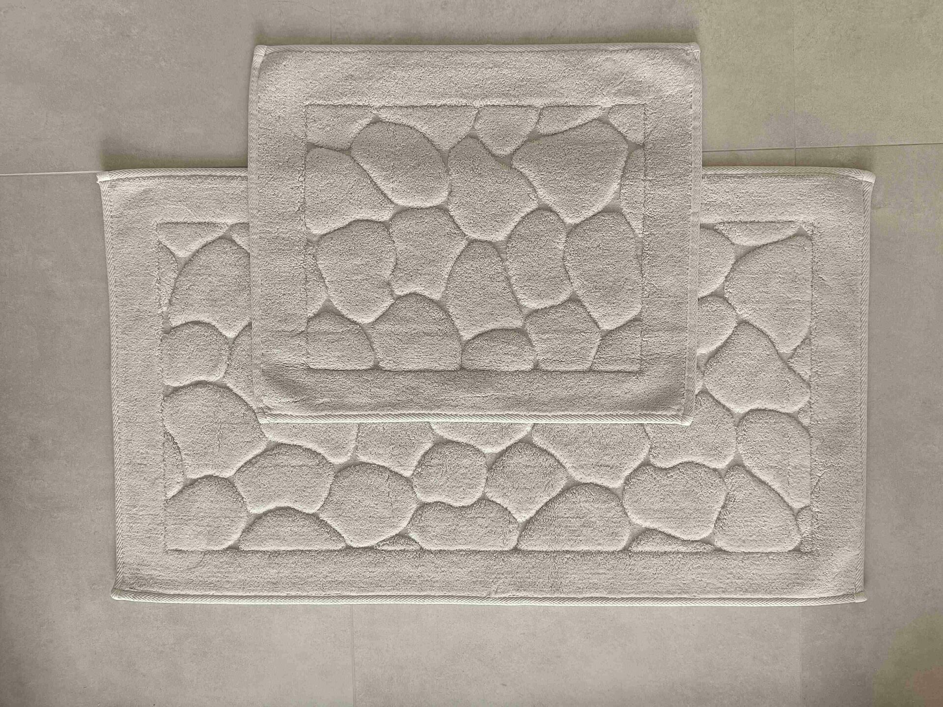 Conforde Yüzde Yüz Pamuk 2 li Banyo Paspas Seti Taş - Vizon