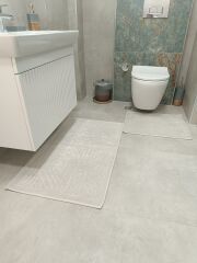 Conforde Yüzde Yüz Pamuk 2 li Banyo Paspas Seti Çizgi - Vizon