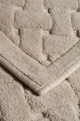 Conforde Yüzde Yüz Pamuk 2 li Banyo Paspas Seti Örgü - Bej