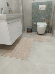 Conforde Yüzde Yüz Pamuk 2 li Banyo Paspas Seti Taş - Bej