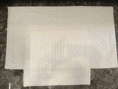 Conforde Yüzde Yüz Pamuk 2 li Banyo Paspas Seti Çizgi - Krem