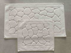 Conforde Yüzde Yüz Pamuk 2 li Banyo Paspas Seti Taş - Krem