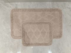 Conforde Makaroni Yüzde Yüz Pamuk 2 li Banyo Paspas Seti Kupa - Bej