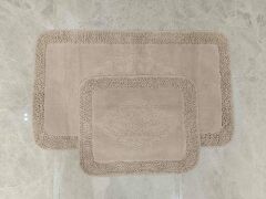 Conforde Makaroni Yüzde Yüz Pamuk 2 li Banyo Paspas Seti Osmanlı - Bej