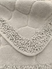 Conforde Makaroni Yüzde Yüz Pamuk 2 li Banyo Paspas Seti Taş - Gri