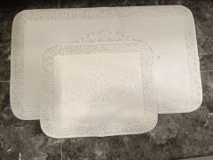 Conforde Makaroni Yüzde Yüz Pamuk 2 li Banyo Paspas Seti Osmanlı - Krem