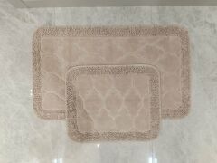 Conforde Makaroni Yüzde Yüz Pamuk 2 li Banyo Paspas Seti Kupa - Pudra