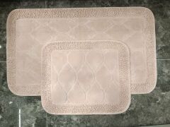 Conforde Makaroni Yüzde Yüz Pamuk 2 li Banyo Paspas Seti Kupa - Pudra