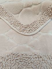 Conforde Makaroni Yüzde Yüz Pamuk 2 li Banyo Paspas Seti Kupa - Pudra