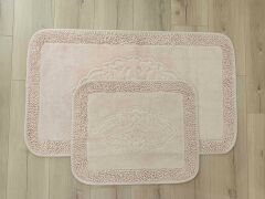 Conforde Makaroni Yüzde Yüz Pamuk 2 li Banyo Paspas Seti Osmanlı - Pudra