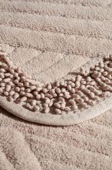 Conforde Makaroni Yüzde Yüz Pamuk 2 li Banyo Paspas Seti Çizgi - Pudra