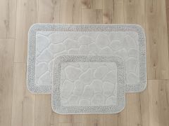 Conforde Makaroni Yüzde Yüz Pamuk 2 li Banyo Paspas Seti Taş - Souris