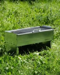 Conforde Portatif 50 x 30 cm Büyük Boy 4 mm Lama Izgaralı Çantalı Mangal, Kamp mangalı 