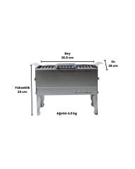 Conforde Portatif 30 x 26 cm  Küçük Boy 4 mm Lama Izgaralı Çantalı Mangal, Kamp Mangalı 