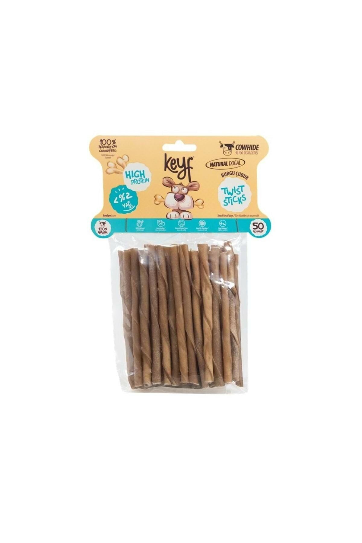 KEYF TWIST STICK NATURAL-DOGAL BURGU CUBUK-50 ADET